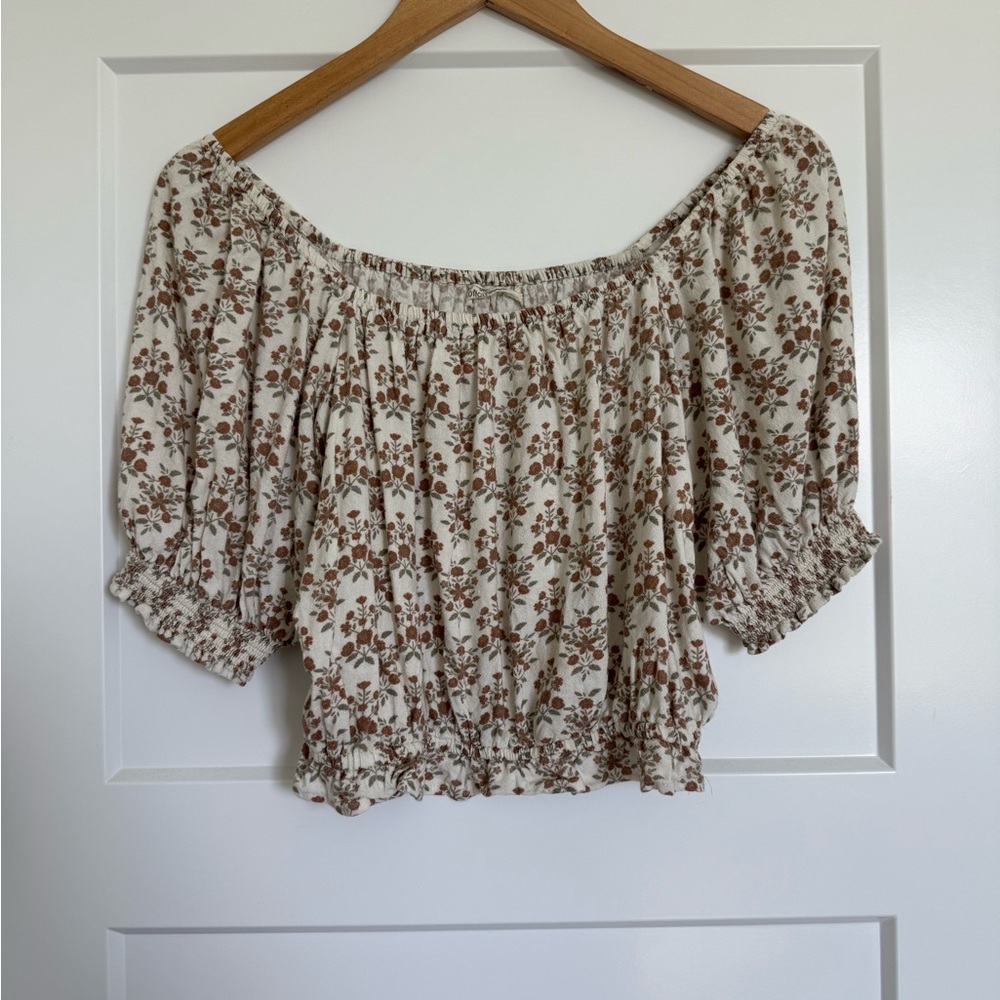 LCW rust floral poppy top